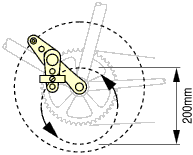 Pulse swing crank in intermediate position